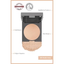 Mat Bitişli Sabitleyici Yoğun Kapatıcı Pudra - Baked Powder 201 Nude Ivory