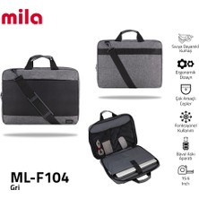 Classone ML-F104 13,14,15.6" Mila Laptop Çantası,Lenovo,Hp,Asus,Monster,Macbook,Mac Air Uyumlu  - Gri