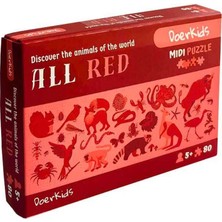 Doerkids Midi Puzzle - Hepsi Kırmızı Hayvanlar 80 Parça Puzzle