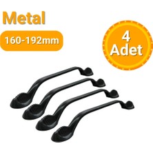 Yahya 4 Adet Aras Mat Siyah Metal Mobilya Kulpu 160MM - 192MM