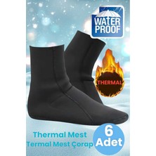 Uniquetrenders 6'lı  Unisex Su ve Rüzgar Geçirmez Soğuğa Dayanıklı Termal Mest Termal Çorap