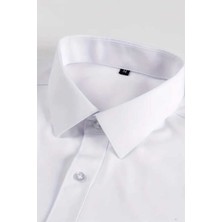 Uniquetrenders Slim Fit Kravatlık Uzun Kol Kolay Ütü Nefes Alan Dört Mevsim Slim Fit Erkek Gömlek 2'li Set