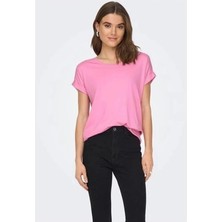 Only 15106662 Genis Yaka Kol Katlamali Kadin Body - Pembe