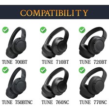 Kulaklık Yastığı Pedi Jbl Tune 700(700BT)/710(710BT)/720(720BT)/750(750BT,750BTNC)/760(760NC)/770(770NC) Kulaklıklar, Protein Derili Kulak Yastıkları Süngeri,ped (Siyah)