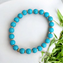Mga Doğaltaş Firuze Taşı Bileklik Dorika Bileklik Mavi Turkuaz Bileklik Doğal Taş Bileklik
