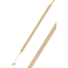 Üçlü Balıksırtı Altın Bileklik CGKBLK0215