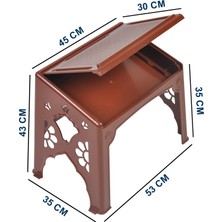 Plas Rahle Sandıklı Büyük Rahle Kahve Dayanıklı Kur'an'ı Kerim Okuma Sehpası 15 Adet