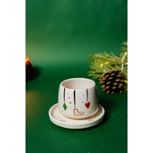 Yılbaşı Seramik Fincan ve Tabaklı Kupa Seti, Seramik Kupa,mug, Nescafe Kupası, Handmade
