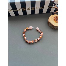 Combin Accessory Babypink Damla Kehribar Bileklik - Doğal  Mozaik Diş Kolyesi