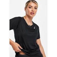 Nike Dri-Fit Race Top In Black Kadın Siyah Spor Tişört
