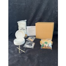 %100 Soya Wax Mum Yapım Seti (Rendelenmiş Soya Wax, Beton Mumluk, Fitil, Süs)