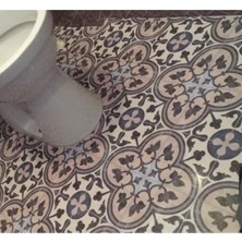 Kendinden Yapışkanlı Yer Kaplama Folyosu Laminasyonlu Karo Taş Desen Eskitme