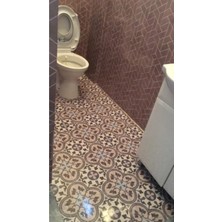 Kendinden Yapışkanlı Yer Kaplama Folyosu Laminasyonlu Karo Taş Desen Eskitme