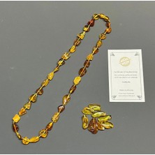 Tesbihci Efendi Damla Kehribar Yetişkin Büyük Taşlı Açık Renk Kolye 50CM