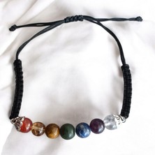 Mga Doğaltaş 7 Çakra Bileklik Asansörlü Bileklik Akik Sitrin Lapis Lazulli Kaplan Gözü Yeşim Ametist Kristal Kuvars Doğal Taş  Bileklik