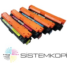 Sistemkopi Hp 307A-CE740A 4 Renk Muadil Toner Seti Renkliler 6,000 Sayfa Siyah 7,000 Sayfa CP525N CP5225XH