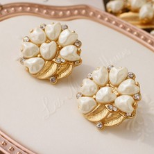 Renjie Shop C Küpe Vintage Yaratıcı Zambak Çiçeği Inci Broş Kadın Öğrenci Parti Zambak Broş Aksesuarları Hediye (Yurt Dışından)