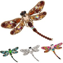 Renjie Shop C Beyaz Stil Güzel Kadın Moda Böceği Kristal Broş Taşlı Eşarp Iğnesi Takı (Yurt Dışından)