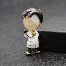 Renjie Shop C Oğlan Yeni Gelen Moda Opal Emaye Doktor Erkek ve Kız Broşları Hemşire Takı Moda Takı Hediye (Yurt Dışından)