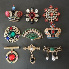 Renjie Shop C B2 Yaratıcı Saray Renk Tacı Kar Tanesi Emaye Broş Kadın Giysileri Yaka Takı Hediye Arkadaşlar Kız (Yurt Dışından)