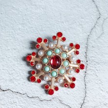 Renjie Shop C B2 Yaratıcı Saray Renk Tacı Kar Tanesi Emaye Broş Kadın Giysileri Yaka Takı Hediye Arkadaşlar Kız (Yurt Dışından)