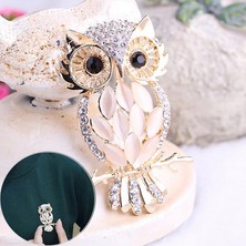 Renjie Shop C Sevimli Altın Kaplama Baykuş Şekilli Opal Broş Dekorasyonu (Yurt Dışından)