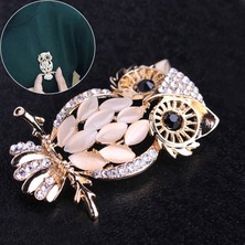 Renjie Shop C Sevimli Altın Kaplama Baykuş Şekilli Opal Broş Dekorasyonu (Yurt Dışından)