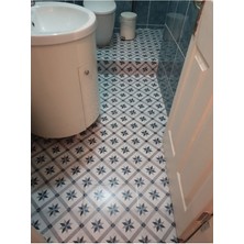 Kendinden Yapışkanlı Yer Kaplama Folyosu Laminasyonlu Karo Taş Desen 60  cm  x 100  cm