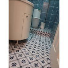 Kendinden Yapışkanlı Yer Kaplama Folyosu Laminasyonlu Karo Taş Desen 60  cm  x 100  cm