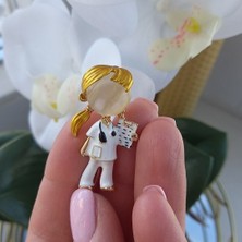 Renjie Shop C Girl Yaratıcı Sevimli Doktor Erkek Kız Broşlar Tıbbi Iğne Hemşire Takı Broş Hediye (Yurt Dışından)