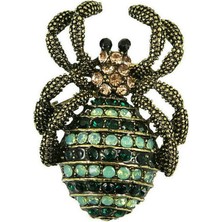 Renjie Shop C Lüks Büyük Örümcek Broşlar Moda Steampunk Takılar Kolye Kadınlar Için Vintage Broşlar En Iyi Parti Broşlar Broşlar Saat Vaz (Yurt Dışından)