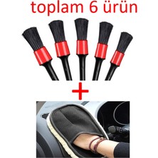 6 Parça Detay Temizlik Seti. Detay Fırçası ve Hassas Temizlik Eldiveni