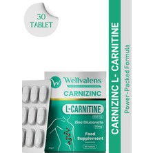 Wellvalens Carnizinc L-Carnitine 1000 mg & Zinc Gluconate 50 mg 30 Tablet