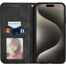 Puluzdg iPhone 16 Pro Max Için Retro Deri Fe Deri Kılıf (Yurt Dışından)