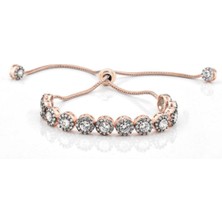 Necati Gün Rose Altın Kaplama Elmas Montür Asansörlü Gümüş Bileklik