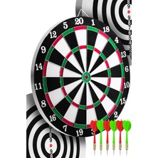 17 Inç Çift Taraflı Dart Tahtası Seti 6 Çelik Oklu Dart Hedef Tahtası Oyunu Takımı Dart Seti 516