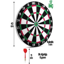 17 Inç Çift Taraflı Dart Tahtası Seti 6 Çelik Oklu Dart Hedef Tahtası Oyunu Takımı Dart Seti 516