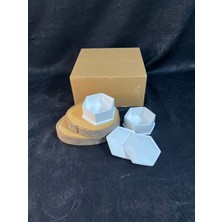 %100 Soya Wax Mum Yapım Seti ( Rendelenmiş Soya Wax, Altıgen Beton Mumluk, Fitil, Süs)