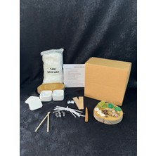 %100 Soya Wax Mum Yapım Seti ( Rendelenmiş Soya Wax, Mini Kapaklı Beton Mumluk, Fitil, Süs)