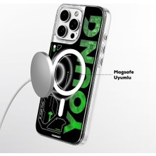 iPhone 16 Pro Max Kılıf Magsafe Şarj Özellikli Airbagli Future Streamer Serisi Kapak Yeşil