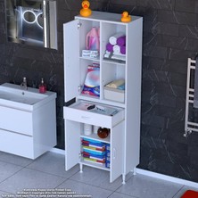 Modilayn Afra 3 Kapak 1 Çekmece 6 Bölmeli Banyo & Mutfak Dolabı (55 Cm)