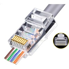 Yeni Nesil RJ45 Cat 6 Konnektör 100 Lü Paket Tüm RJ45 Cat5/cat6 Network Bağlantılarına Uygun