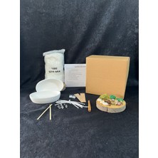 %100 Soya Wax Mum Yapım Seti ( Rendelenmiş Soya Wax, Kayık Tabak Beton Mumluk, Fitil, Süs)