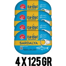 Tada Sardalya Konserve 4 x 125GR (Hazıryemek.ton Balığı.şarküteri Deniz Ürünleri.hazırkonserve.)