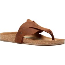 Comfortfüsse  /  Silvia - Deri Parmak Arası Terlik ( Kahverengi Yağlı Deri )