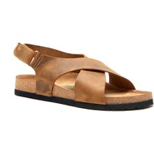 Comfortfüsse  /  Fayette - Deri Sandalet ( Taba Yağlı Deri )