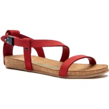 Comfortfüsse  /  Grady - Deri Sandalet ( Kırmızı Nubuk Deri )