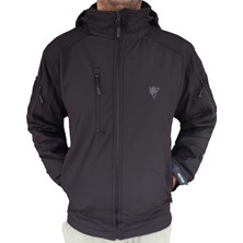 Wolftrap Tactical Siyah Softshell Mont 2036 Kapüşonlu 5 Cepli Su ve Rüzgar Geçirmez Mont