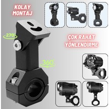 Dekohop Motosiklet Gidon Sis Farı Montaj Ayağı 2 Adet Ayarlanabilir Braket ALÜMINYUM 18-32MM