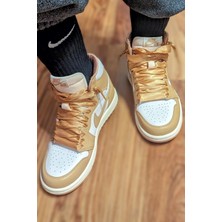 Nike Air Jordan 1 Mıd Leather  Sneaker  Deri Bilekli Günlük Spor Ayakkabı Taba